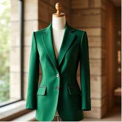 Emerald Green Silk Tailored Blazer