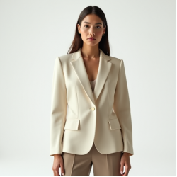 Preppy Square Neck Organza Tailored Blazer