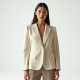Preppy Square Neck Organza Tailored Blazer