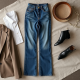 Vintage High-Waist Tulle Straight Jeans