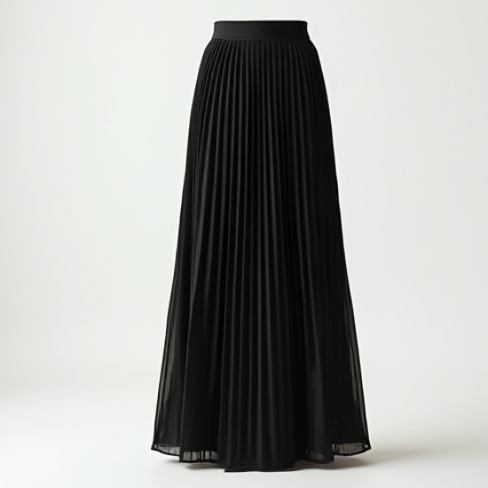 Retro Pleated Georgette Pleated Maxi Skirt