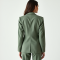 Sage Green Gingham Square Neck Tailored Blazer
