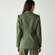 Sage Green Square Neck Satin Tailored Blazer