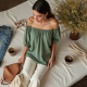 Sage Green Off-Shoulder Tunic