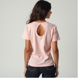 Pastel Pink Houndstooth Cut-Out Graphic Tee