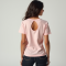 Pastel Pink Houndstooth Cut-Out Graphic Tee