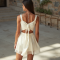 Preppy Square Neck Organza Wrap Front Skirt