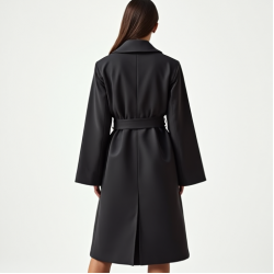 French Style Silk Wrap Front Coat