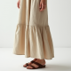 Minimalist Linen Column Tiered Boho Skirt
