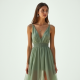 Sage Green Organza Split Thigh Sundress