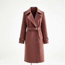 Dusty Rose Cut-Out Tweed Trench Coat