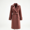 Dusty Rose Cut-Out Tweed Trench Coat