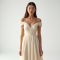 Classic Off-Shoulder Organza Wrap Front Skirt