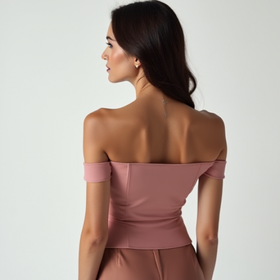 Dusty Rose Cut-Out Off-Shoulder Top