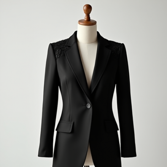 Romantic Lace Trim Tailored Blazer
