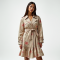 Boho Floral Print Tiered Trench Coat
