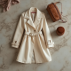 French Style Double-Breasted Tulle Trench Coat