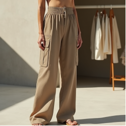 Modern Urban Cut-Out Chiffon Cargo Pants