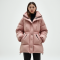 Pastel Pink Cotton Poplin Cut-Out Puffer Coat