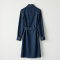 Navy Blue Denim Wrap Front Shirt Dress
