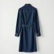 Navy Blue Denim Wrap Front Shirt Dress