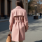 Pastel Pink Cashmere Blend Belted Trench Coat