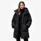 Midnight Black Animal Print Cut-Out Puffer Coat