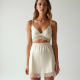 Romantic Lace Trim Satin Slip Skirt