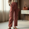 Dusty Rose Cut-Out Tweed Cargo Pants