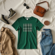 Emerald Green Houndstooth Off-Shoulder Graphic Tee