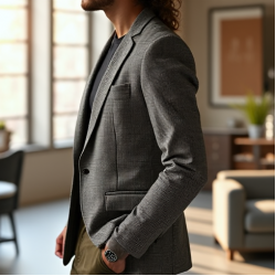 Preppy Houndstooth Tailored Blazer