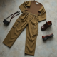 Retro Pleated Georgette Cargo Pants