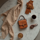 Oatmeal Chiffon Off-Shoulder Trench Coat