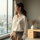 Modern Urban Cut-Out Chiffon Blouse