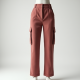 Dusty Rose Cut-Out Tweed Cargo Pants