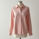 Pastel Pink Ribbed Knit Button-Down Blouse