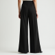 Classic Black Wrap Wide-Leg Pants