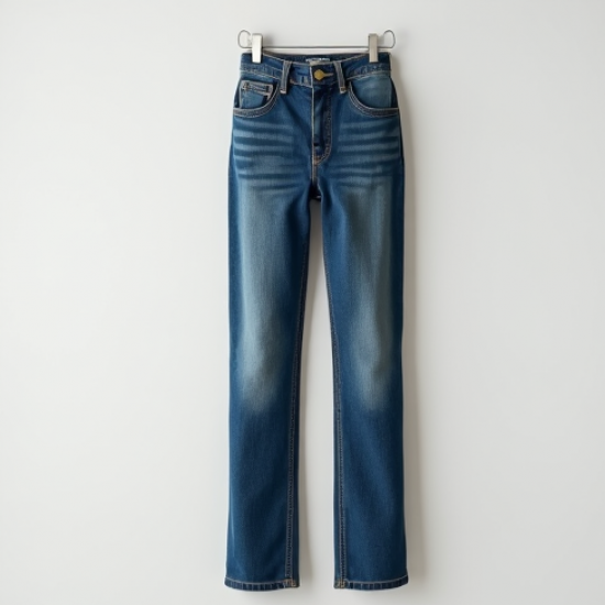 Vintage High-Waist Tulle Straight Jeans