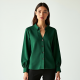 Emerald Green Houndstooth Cut-Out Blouse