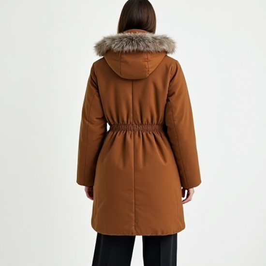 Boho Smocked Wool Blend Puffer Coat