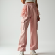 Pastel Pink Ruffled Tulle Cargo Pants