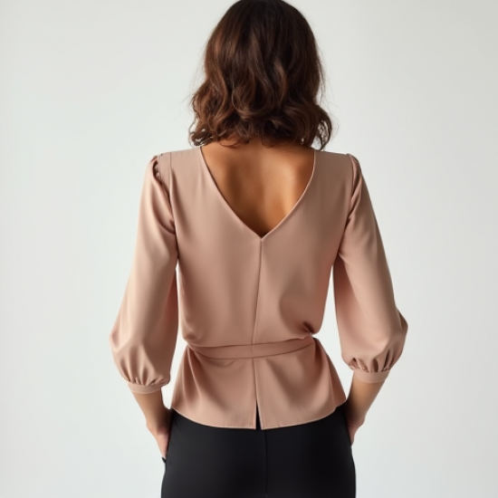 French Style Square Neck Silk Wrap Top