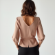 French Style Square Neck Silk Wrap Top