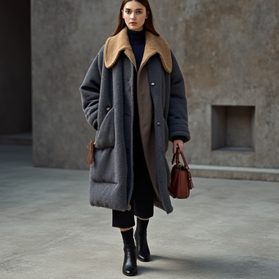 Vintage High-Waist Tulle Puffer Coat