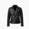 Classic Solid Color Wrap Front Biker Jacket