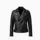 Classic Solid Color Wrap Front Biker Jacket