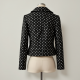 Vintage Polka Dot Tea Length Biker Jacket