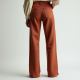 Terracotta Houndstooth Puff Sleeve Straight Jeans
