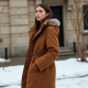 Boho Smocked Wool Blend Puffer Coat