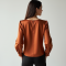 Terracotta Satin Square Neck Blouse